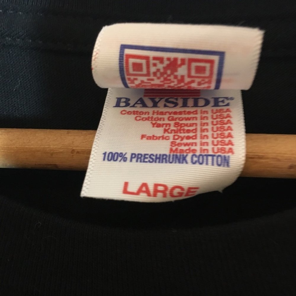 Bayside OSR black short sleeve t-shirt 100% preshrunk cotton size large NWOT - Picture 4 of 4